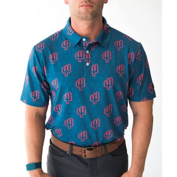 YATA Golf Performance Polo Men’s XL — Desert Heat Pattern BNWT Golf Shirt - Picture 1 of 4